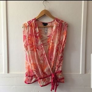 NWT The Limited Sheer Silk Sleeveless Tie Blouse